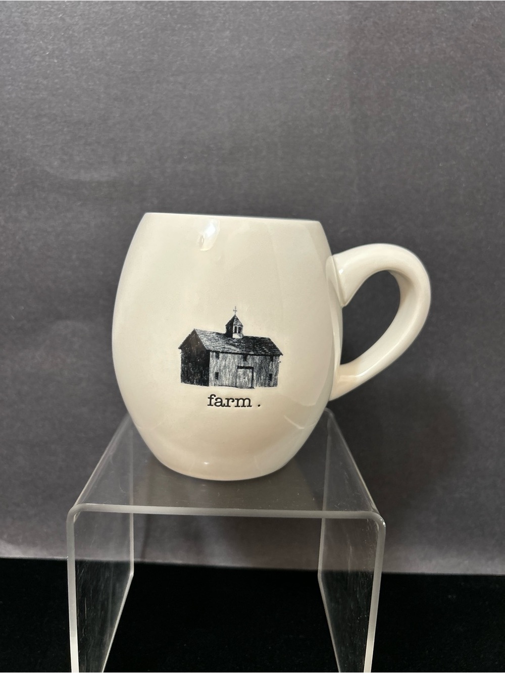 Rae Dunn Cream Barn Graphic Mug with Black Illustration